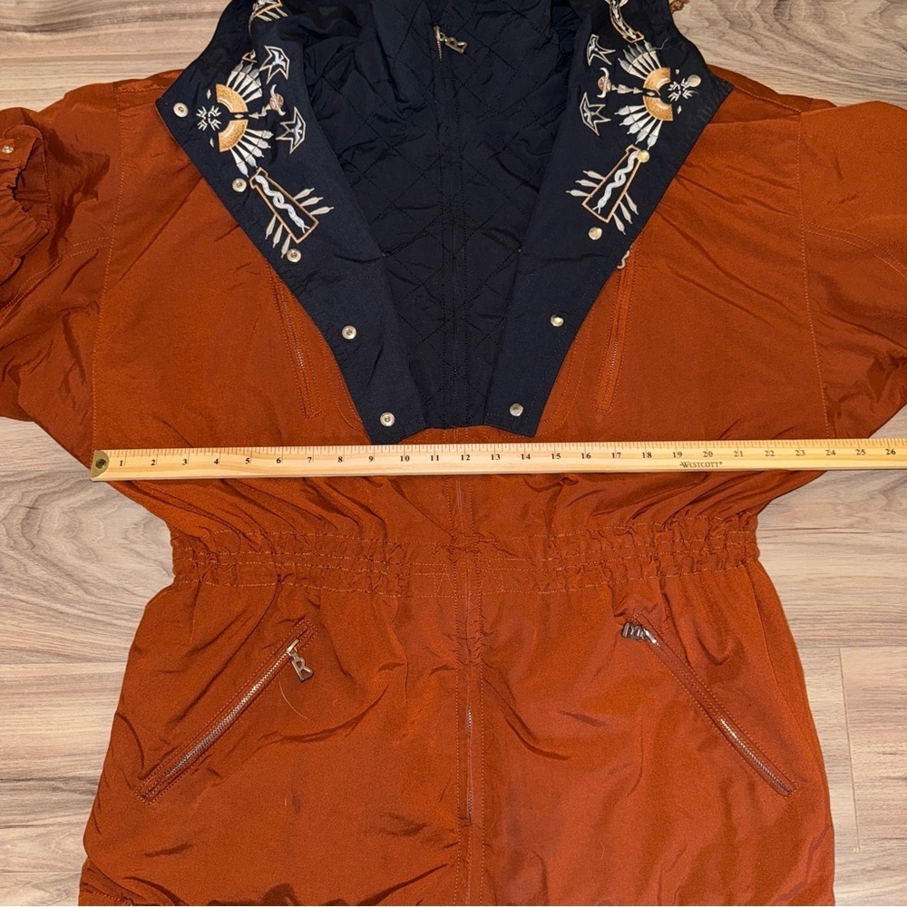 Vintage Bogner Germany Embroidered Western Ski Jacket Rust Orange - Picture 14 of 17